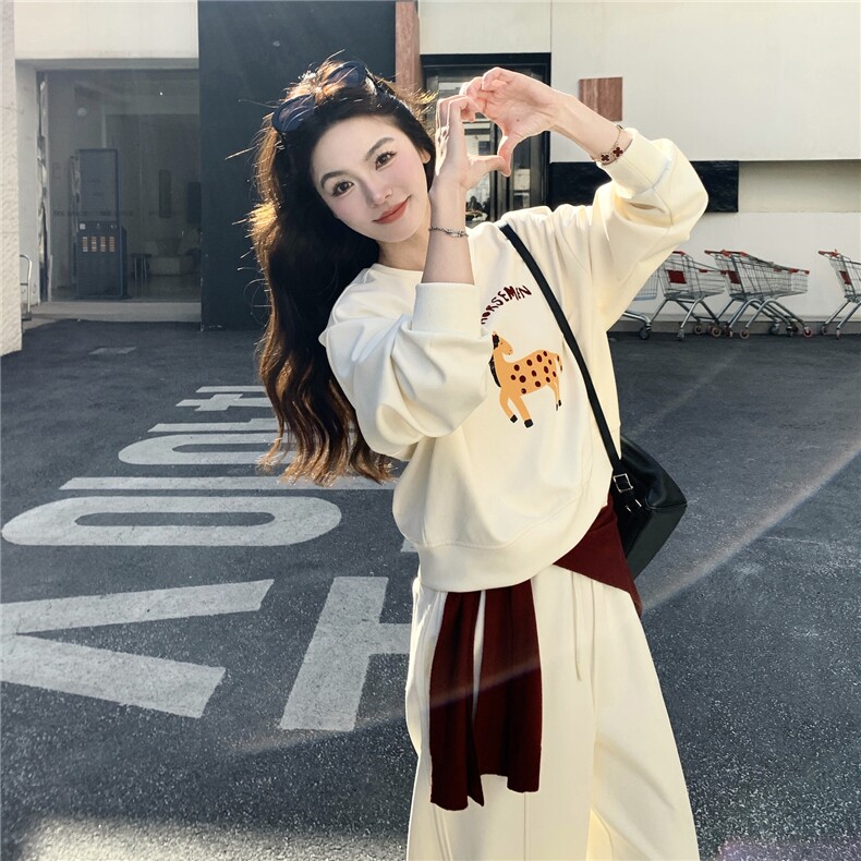 26春季新款植绒小马卫衣套装6669-P190-K308,女装套装/套裙,2C317