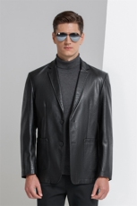 休闲秋冬个性西服领皮衣夹克潮流机车服中青年男士YN2105-P155，男装皮衣，电商B212（原钱塘6029）