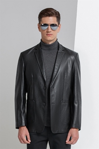 休闲秋冬个性西服领皮衣夹克潮流机车服中青年男士YN2105-P155图片
