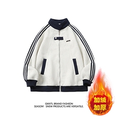 加绒加厚-高品质-拼接条纹设计感外套男cp122jr-特p55，女装短外套，电商B371