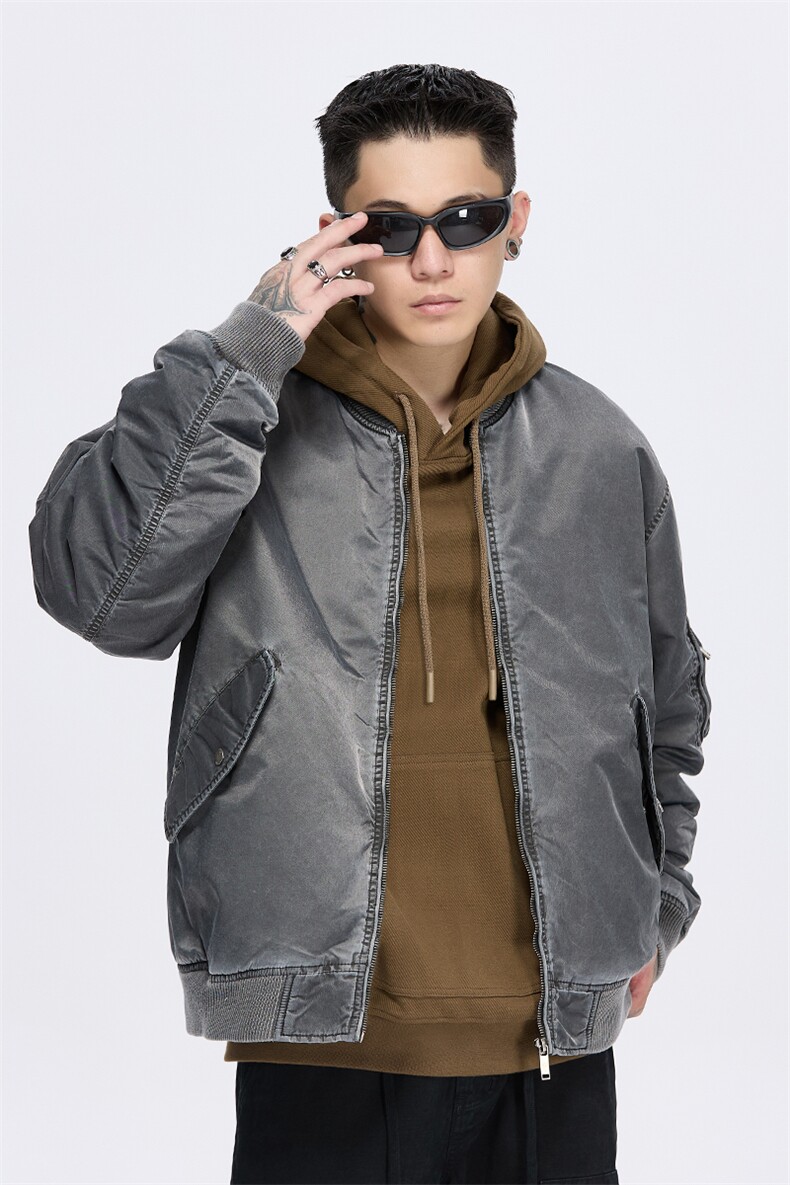 美式复古棉衣冬季棒球领潮牌夹克飞行服外套A436-982-P135168,男装夹克,电商A436