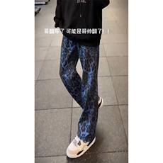 网图美式ins高街hiphop小从豹纹牛仔裤货号K2462P48，男装牛仔裤，电商A063