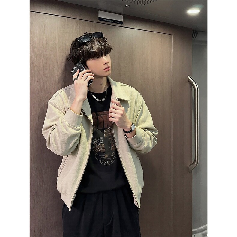 网图短款麂皮绒夹克春季时尚外套1209-1-JK21-P90主推可谈，男装夹克，星座1209-1