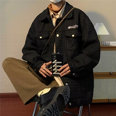 小香风外套男秋冬服宽松痞帅夹克春秋季复合全刺绣W9204P65，男装夹克，星座1116-2