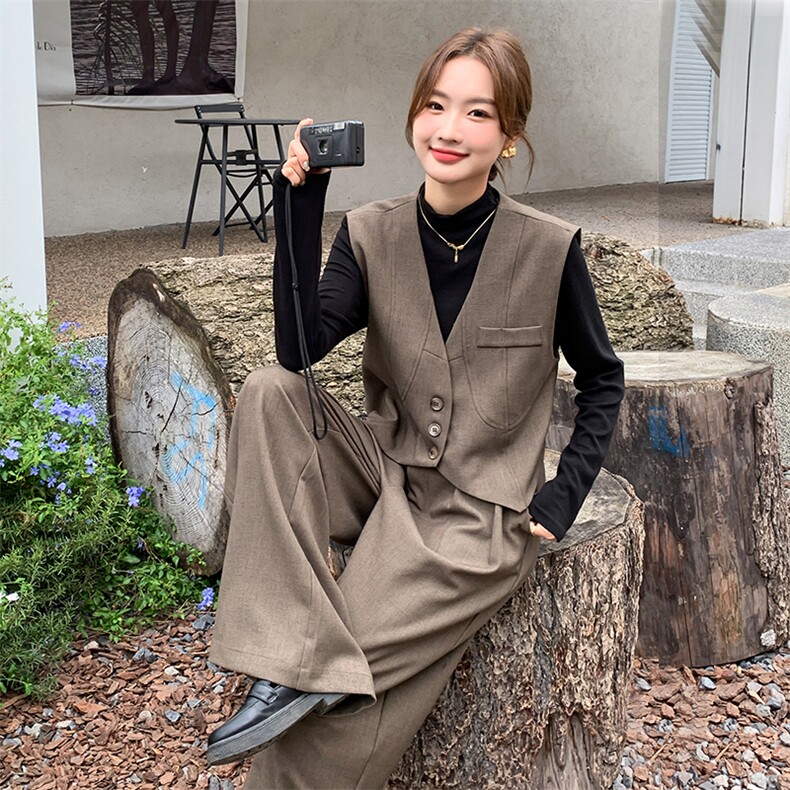 主推数据好现货有买家秀2D078-T1847-P205K288三件套马甲长裤,女装套装/套裙,2D078