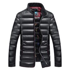 羽绒服仿皮料纯色立领散口袖白鸭绒2020年冬季商务休闲青春流行运动，男装羽绒服，星座802
