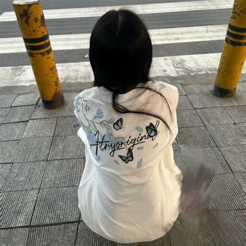 万针全刺绣解构设计260克重磅双纱纯棉高品质美式高街短袖T恤特35,男装T恤,电商A486