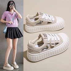 2024小白女鞋子夏季新款韩版凉鞋女学生休闲镂空百搭洞洞鞋子，女鞋凉鞋，星座1407-3