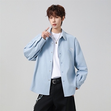 高品质鱼骨纹2026新款百搭翻领长袖衬衫A436-26019-P68118，男装衬衫，电商A436