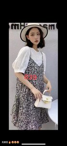 韩版碎花两件套图片