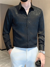 白社会小伙店主风男士秋冬暗花长袖衬衫301A-1/CS510/P55，男装衬衫，星座301A-1