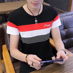 5016-夏季t恤短袖男士韩版圆领宽松体恤半袖打底衫上衣服图片