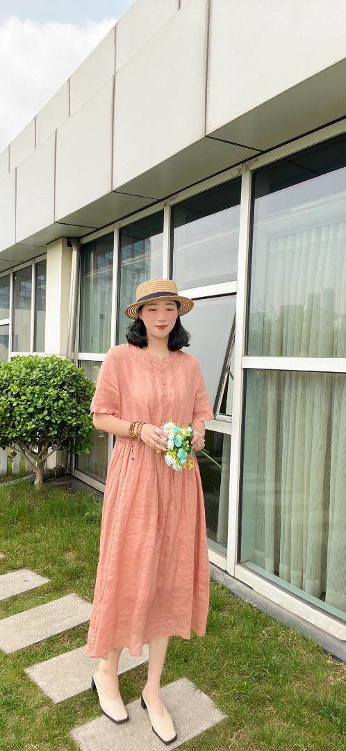 纯苎连衣裙小衫裤子裙子衬衣 时尚风 风淑女风休闲风，女装连衣裙，川哲