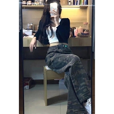 D178-P48美式高街潮牌迷彩休闲工装裤男宽松直筒牛仔裤-网图现货，男装牛仔裤，星座603-2