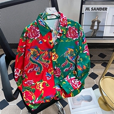 东北大花布拼接衣服衬衫男装长袖2024夏风设计衬衣CY728-P33，男装衬衫，星座412-3
