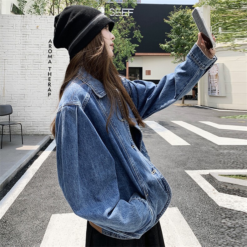 时尚休闲牛仔外套春秋白搭女短款夹克P145K220,女装牛仔外套,慧峰