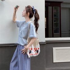 学院风灰色短袖休闲裤套装女2025夏季新款韩版宽松减龄穿搭一整套，女装套装/套裙，维壹