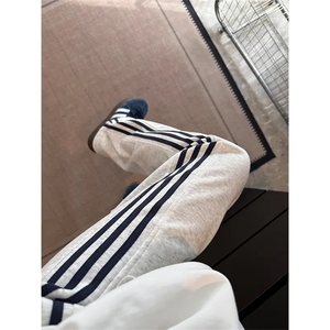 侧条纹休闲卫裤男女春秋新款学院风显瘦情侣直筒运动裤WLJ755-P42