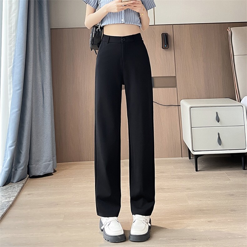 现货2025新款春季职业西装裤女显瘦高腰休闲西裤女窄版直筒裤,女装休闲裤,云美莎专业女裤-全店现货