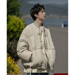 慵懒简约新款日系原版质量拼接工装棉衣百搭潮流时尚气质 MY63图片