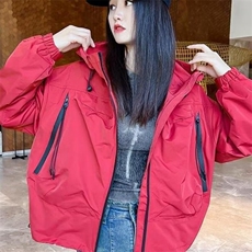 大码宽松百搭休闲夹克外套女2025秋季连帽冲锋衣开衫外穿，男装夹克，星座1210-1