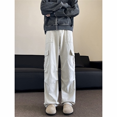 新款美式伞兵裤宽松百搭直筒休闲裤男潮流日系工装裤潮GKB546，男装工装外套，星座302B-2