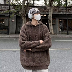 韩系慵懒风软糯圈圈纱连帽毛衣2024新款加厚保暖上衣男MZ748-P63，男装针织衫/毛衣，星座412-3