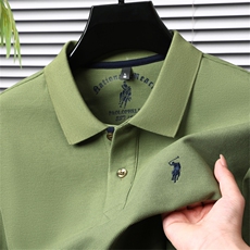 纯棉男士长袖t恤中年翻领秋衣男款体恤新款宽松大码polo衫男，男装Polo衫，电商B212（原钱塘6029）