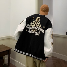 美式复古刺绣棒球服男女宽松bf慵懒风情侣oversize外套JK6221-p65，男装夹克，星座601-2