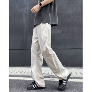 2024新款弯刀阔腿休闲裤男士宽松小众潮流工装哈伦裤K5636-P41,小雏菊休闲裤搭配鞋子图片