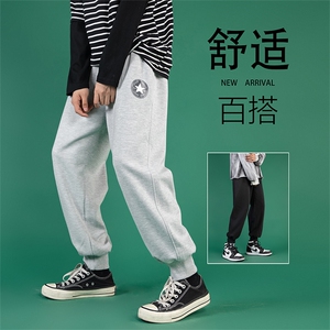 K12008-P40 加绒-P50 束脚纯棉运动裤男士休闲裤大码宽松卫裤男图片