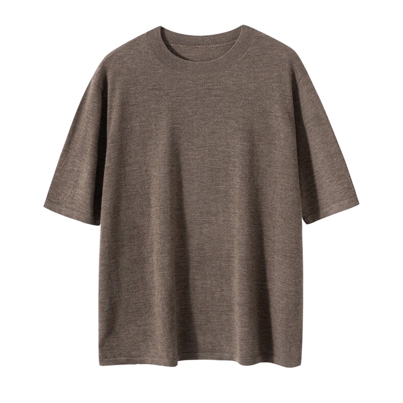 2025年秋季套头常规款宽松型男士精纺半袖时尚百搭通勤简约，男装羊绒套衫，泰盈纯羊绒