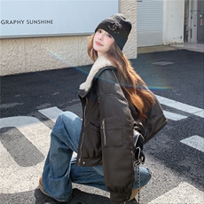 PU皮棉衣拼环保羊羔毛领2B115--8696--P175--K258，女装棉衣/棉服，2B115