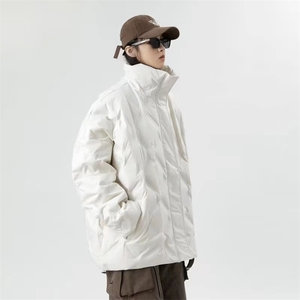 MC607-P98冬季美式菱形充棉加厚情侣棉服外套图片
