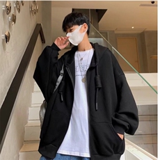 男潮流宽松秋季外穿青春流行百搭休闲夹克慵懒潮中长款长袖立领，男装夹克，星座1210-1