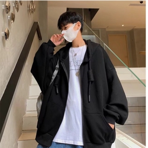 男潮流宽松秋季外穿青春流行百搭休闲夹克慵懒潮中长款长袖立领图片