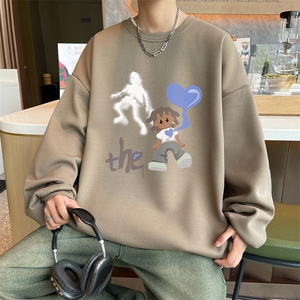 已注册港风直播抖音得物高品质重磅菠萝格圆领宽松男卫衣W2034P40图片