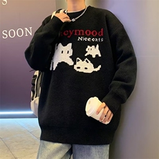 美式圆领毛衣男慵懒风休闲针织衫M6311P45，男装针织衫/毛衣，星座1116-2