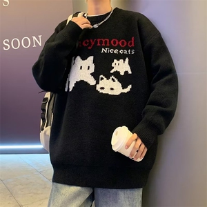 美式圆领毛衣男慵懒风休闲针织衫 M6311 P45图片