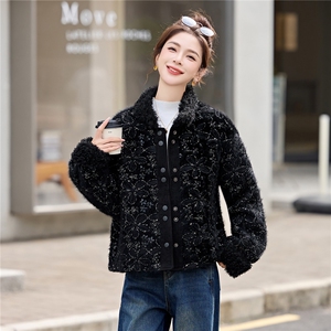 时尚重工刺绣真兔毛外套2025冬季新品高端高级感设计暖绒绒外套女图片