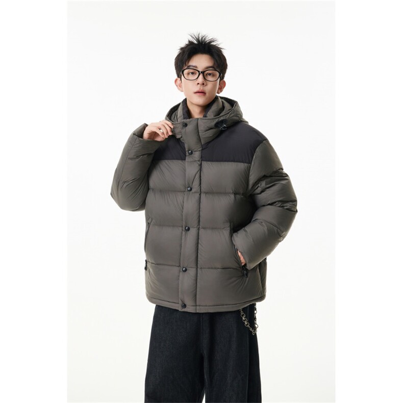 90%绒新标有报告连帽撞色韩版宽松羽绒服外套Y990/370现货,男装羽绒服,星座202