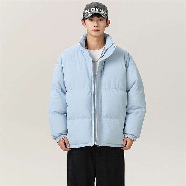 抖音得物2025新款立领棉衣纯色情侣款保暖棉衣面包服35332-P55,男装棉衣,星座717