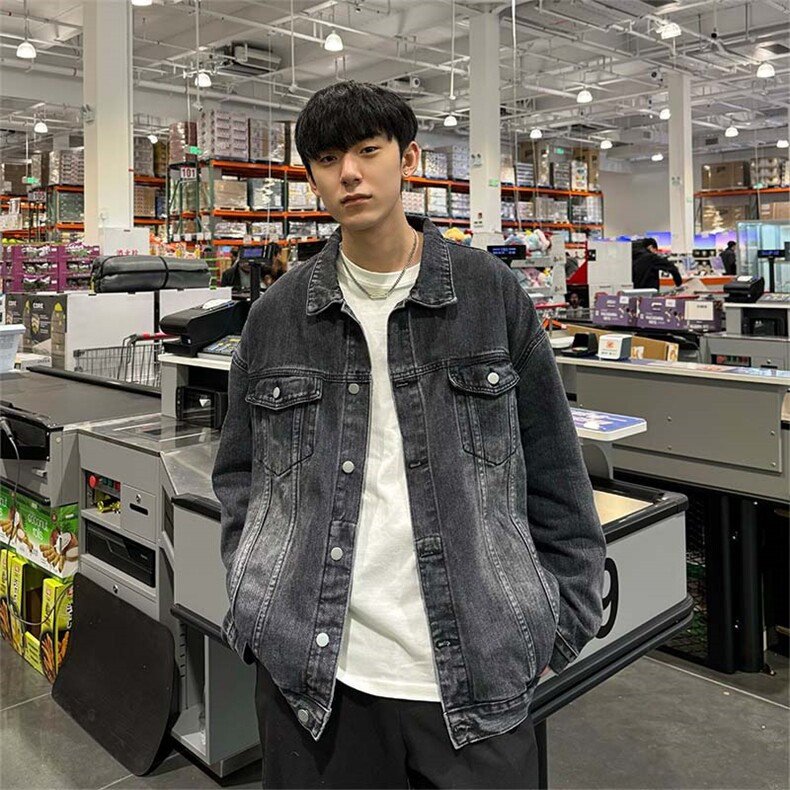 黄泥色休闲牛仔外套夹克男做旧水洗美式情侣上衣JK03-P78控108,男装夹克,星座218-5