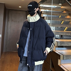 新款宽松棉衣男士立领加厚保暖防寒冬装外套三条杠棉服6667-P60，男装棉衣，星座1403A