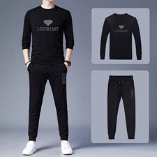 中老年运动套装男春秋季爸爸圆领卫衣中年运动服男士两件套长袖，男装休闲套装，电商B212（原钱塘6029）