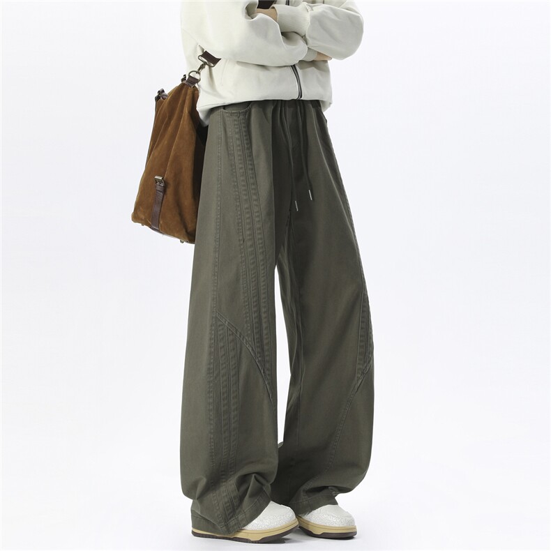 美式褶皱水洗直筒工装裤男休闲长裤P48控88，男装工装外套，电商D205
