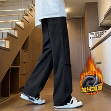 纯棉工装裤男士秋冬新款直筒宽松休闲阔腿长裤Z9852-P50/加绒P55，男装工装外套，星座509