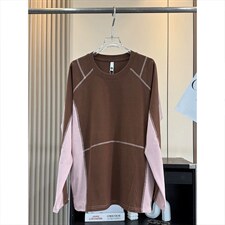 高品春季德绒拼色哈苏线长袖软糯舒适打底衫男女A1350-P53，男装T恤，星座1505