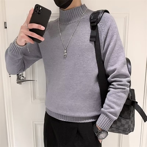 高领毛衣男士宽松秋冬装保暖纯色韩版打底针织衫线衣潮流 S591图片