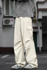 纯棉褶皱多口袋高街宽松直筒显瘦休闲工装裤男K24091-特P55控108，男装工装外套，电商A001-1